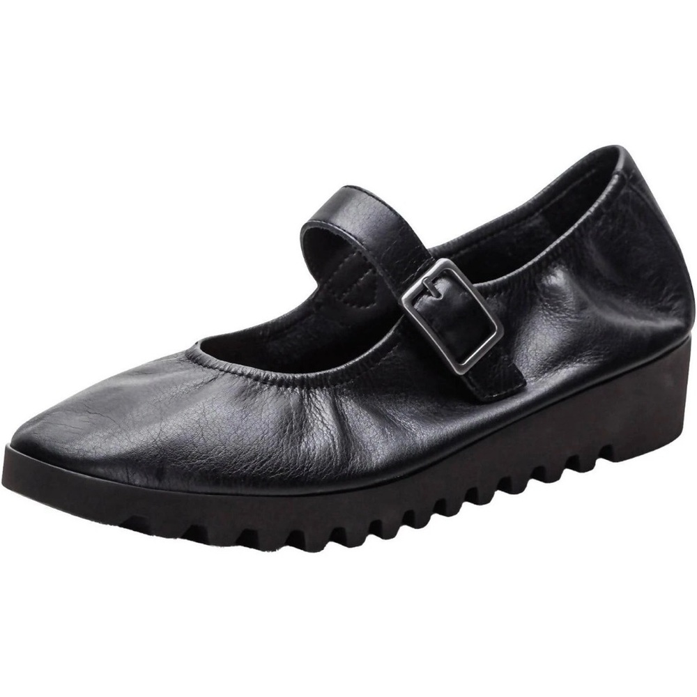 Aetrex Joanne Mary Jane Leather Arch Support black Shoes Ballet Flats Grunge 7
